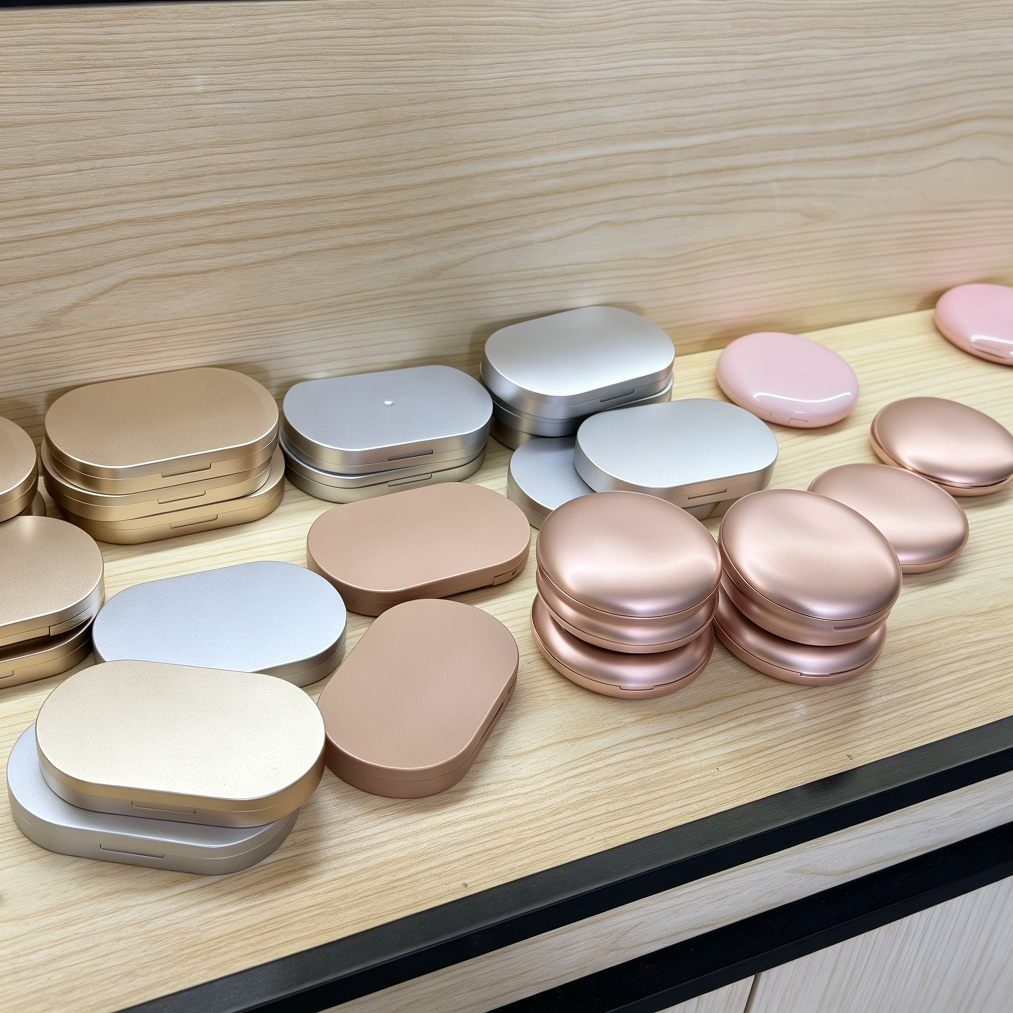 Cosmetic packaging sampling support
